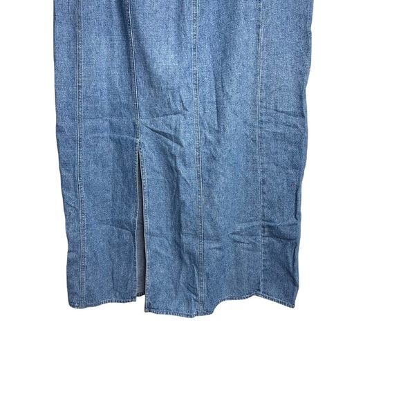 Emma James Blue Denim Suede Waist Cotton Skirt Women’s Size 12 - Picture 3 of 5